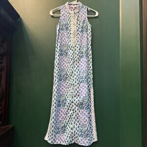 Lilly Pulitzer “Toe In” Jane Maxi Dress Coastal Pineapple Print Junior Size 10